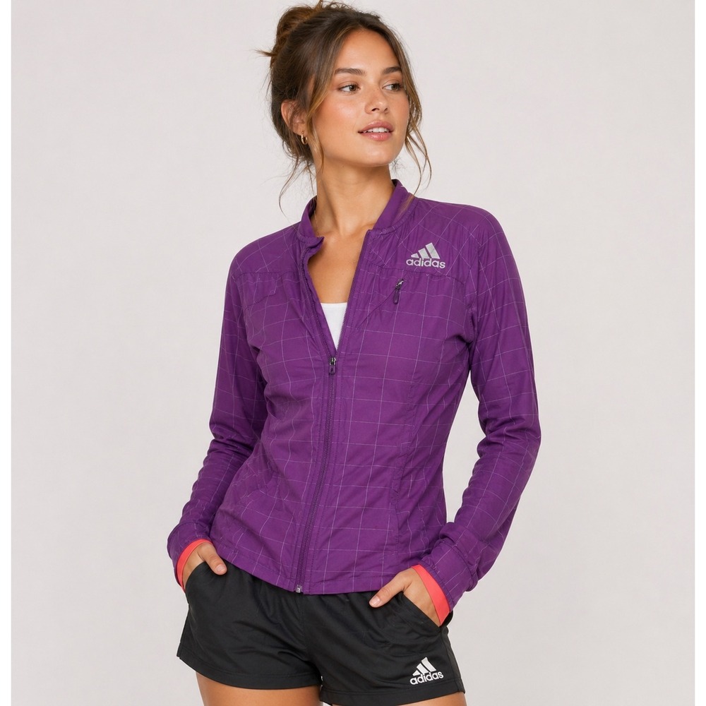 Adidas Womens SMT Jacket‎ XS Tribe Purple ClimaProof Windbreaker